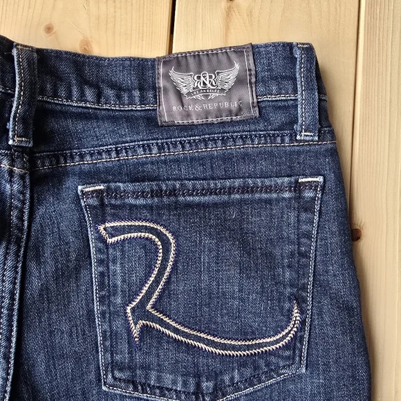 Rock & Republic Stella Straight Leg Blue Denim Jeans Size 30 - Picture 13 of 13